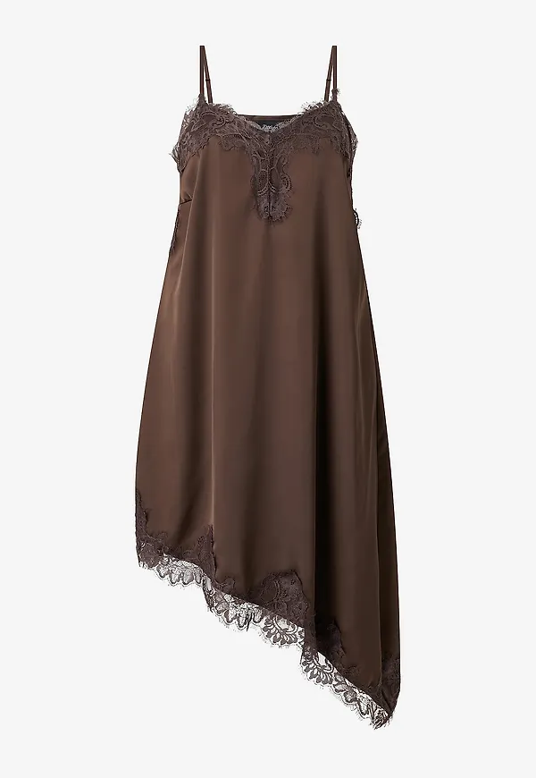 Zizzi - Klänning mKath S/L Midi - Brun