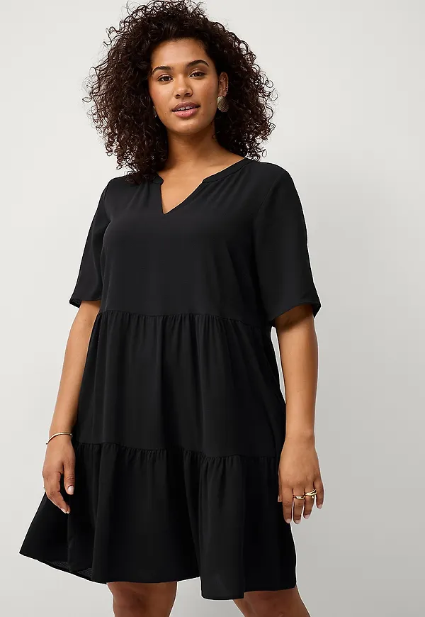 Zizzi - Klänning vAnni S/S Abk Dress - Svart