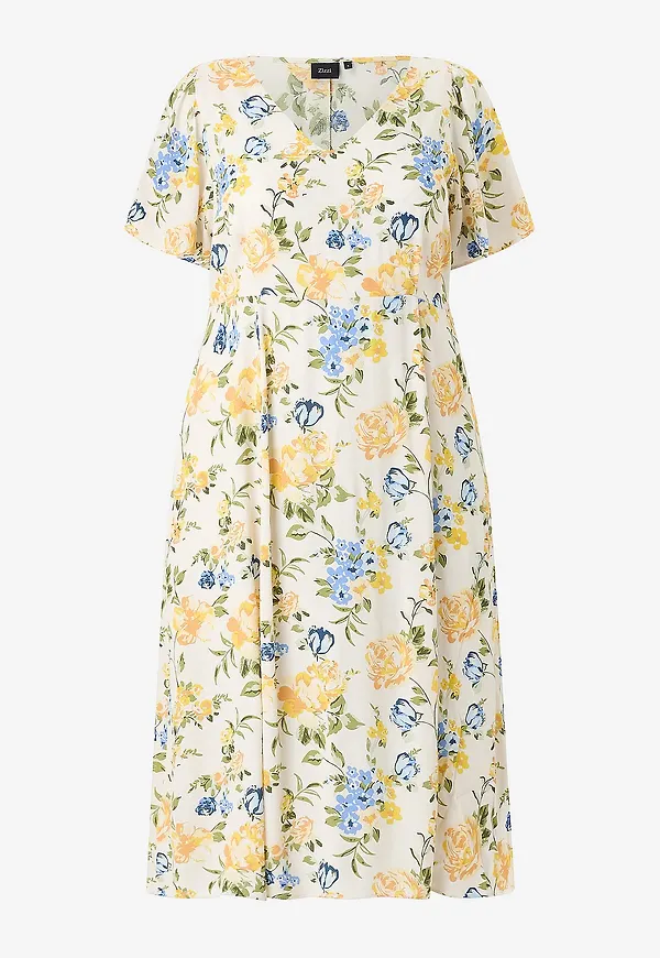 Zizzi - Klänning vBella S/S Midi - Blå