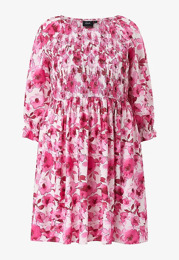 Zizzi - Klänning vSol 3/4 Knee - Rosa