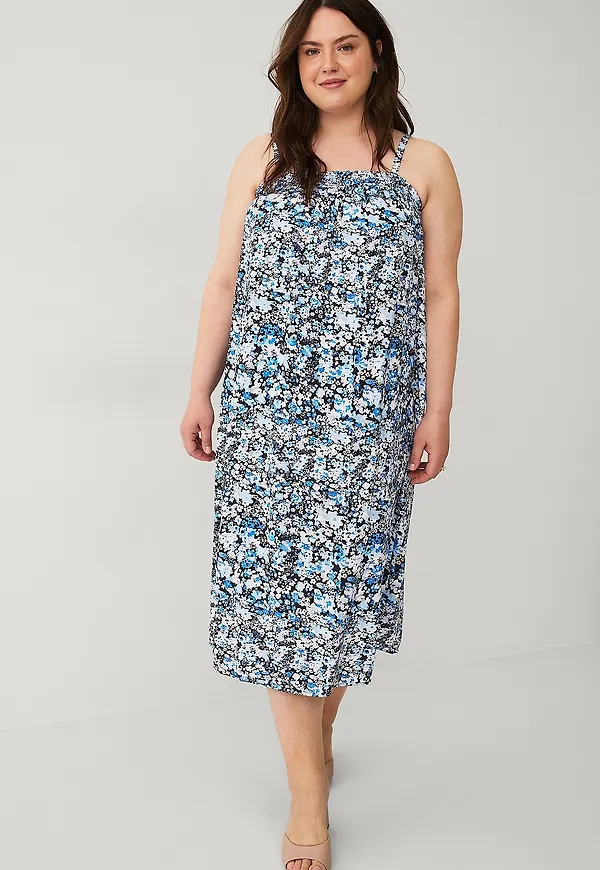Zizzi - Klänning vSol Midi Dress - Blå