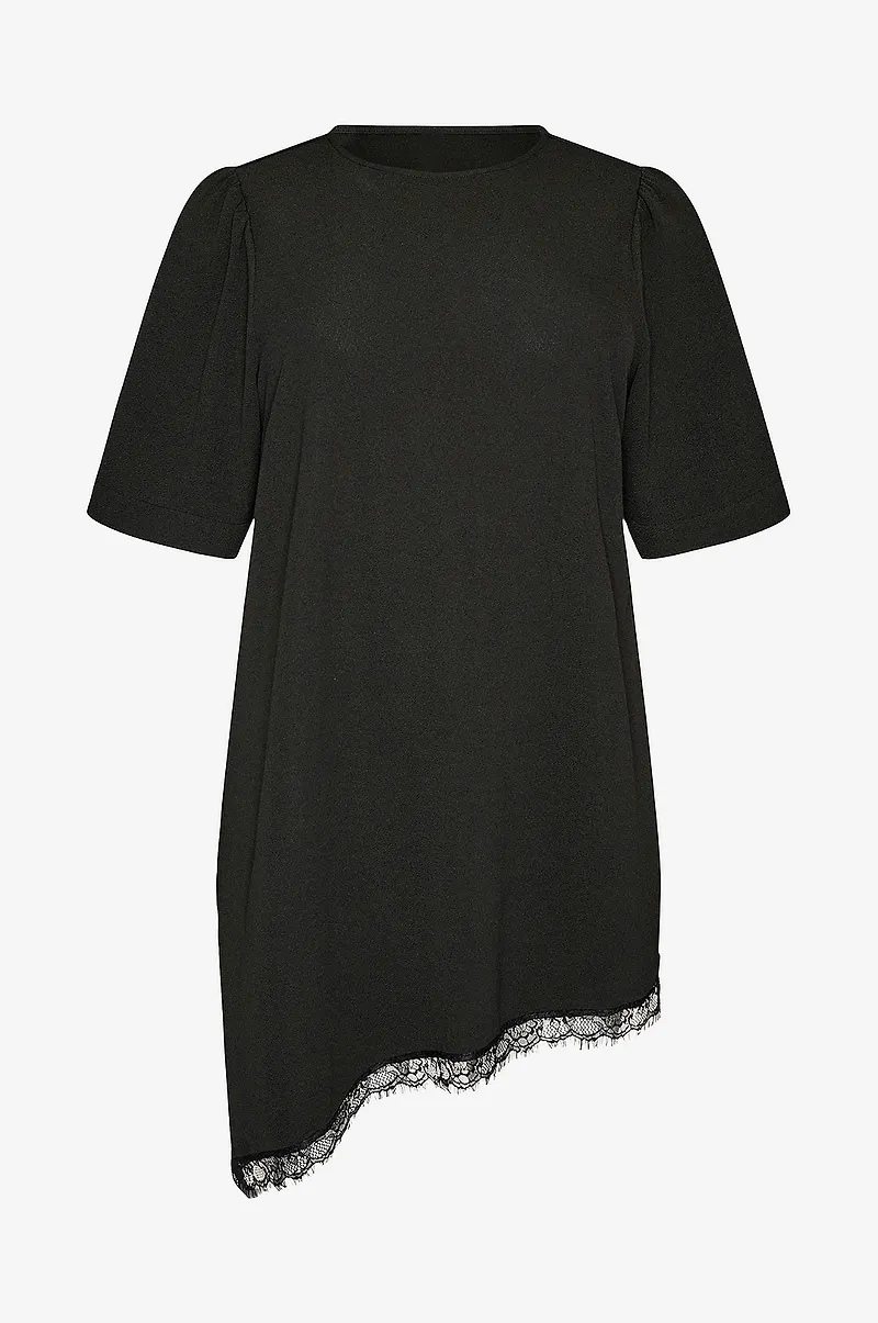 Zizzi - Kortärmad blus Mcarolina, S/S, Blouse - Svart