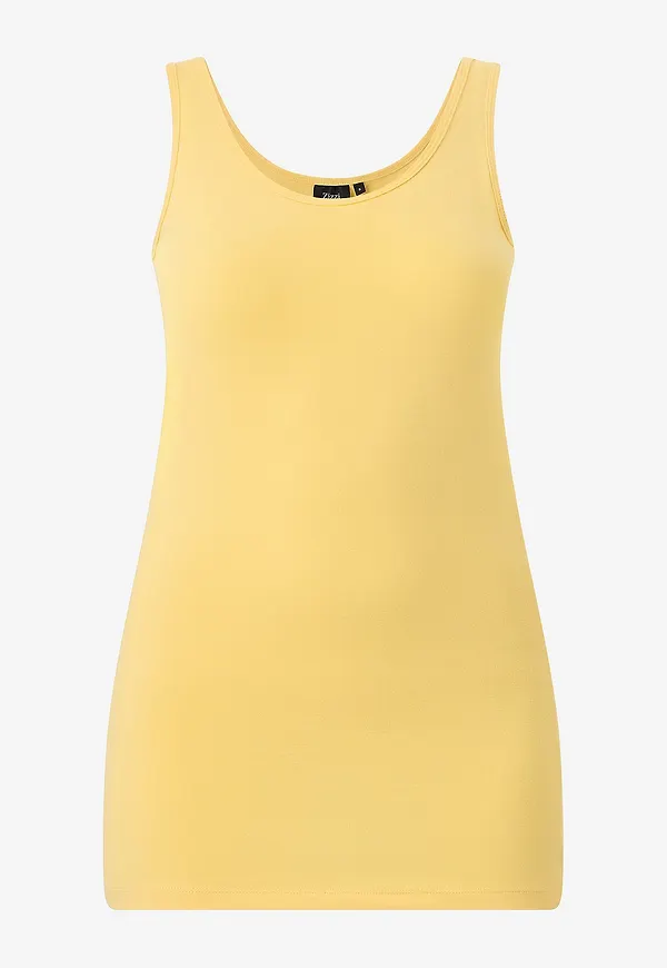 Zizzi - Linne Cotton Basic Top - Guld