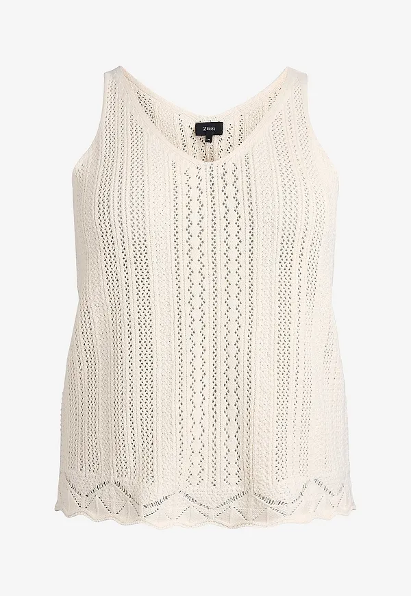 Zizzi - Linne mEmmi S/L Top - Beige