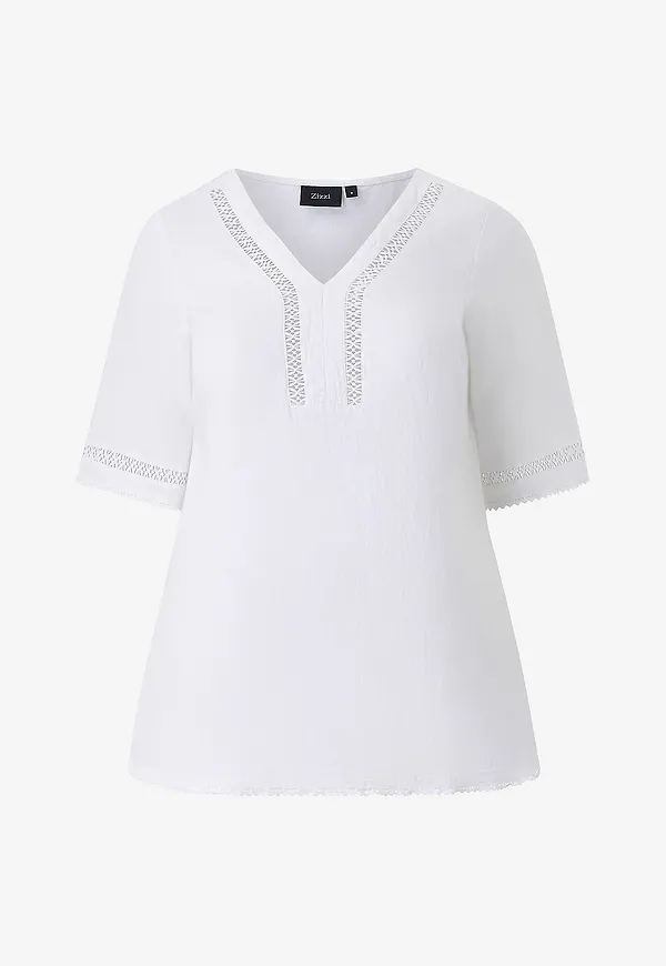 Zizzi - Linneblus vLina 1/2 - Vit