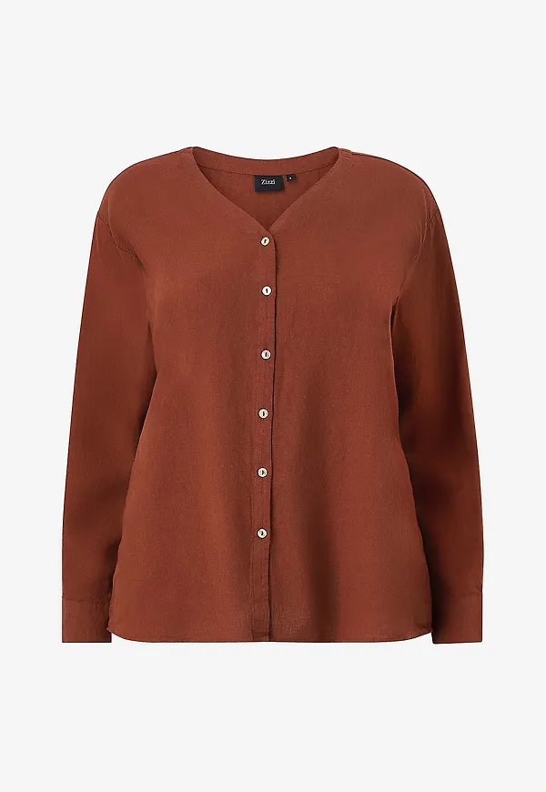 Zizzi - Linneblus vLina L/S - Röd