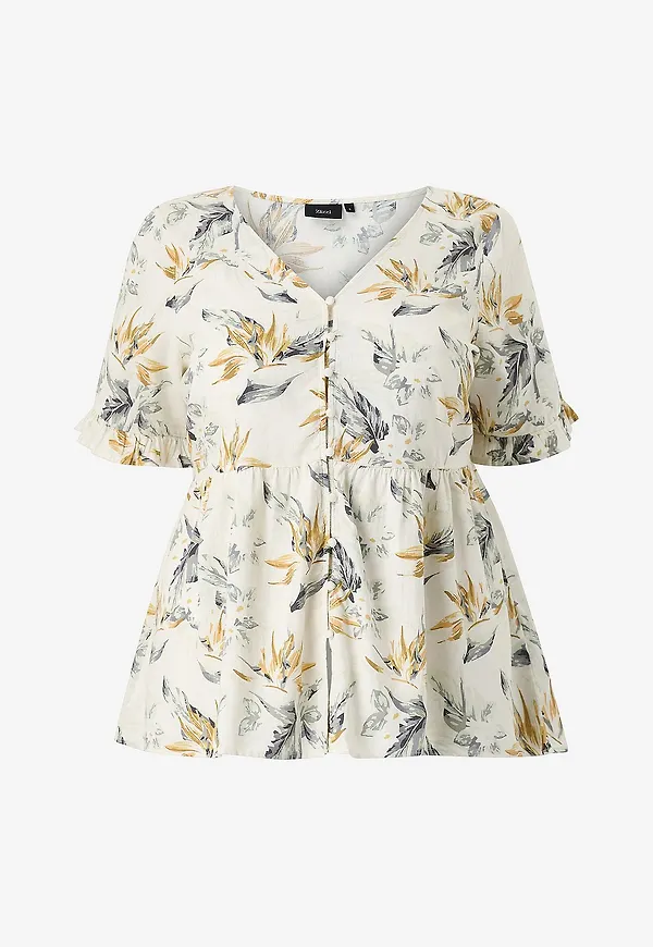 Zizzi - Linneblus vLina S/S - Vit