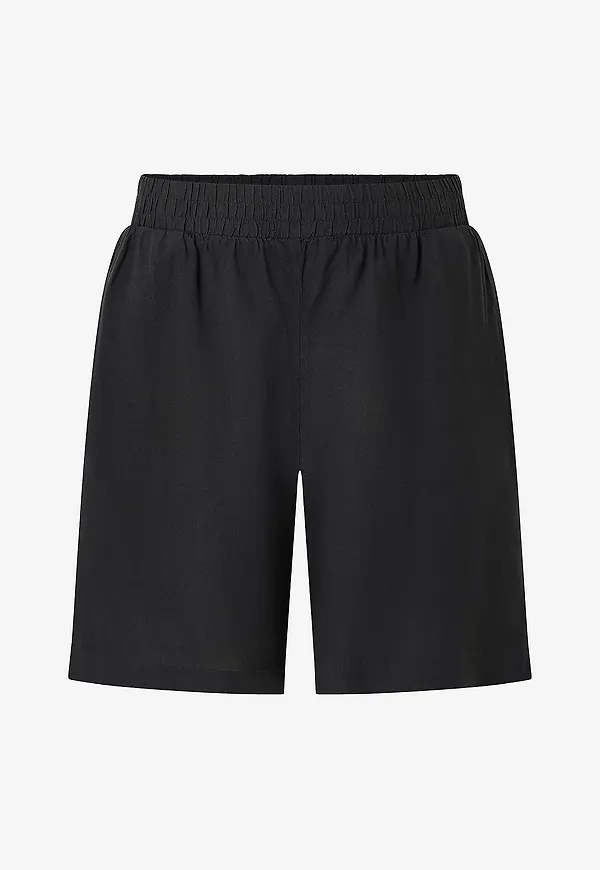 Zizzi - Linneshorts vLina Smock - Svart