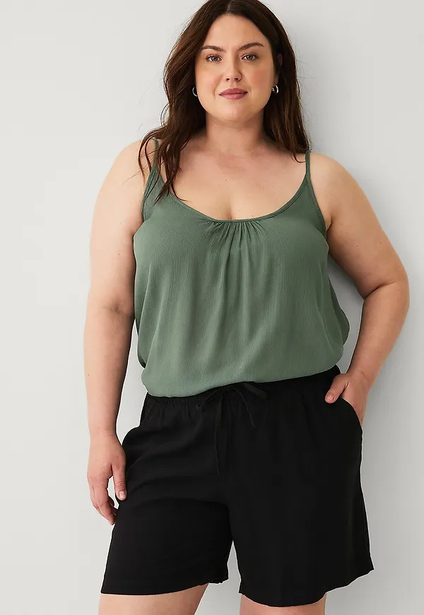 Zizzi - Linneshorts vLina - Svart