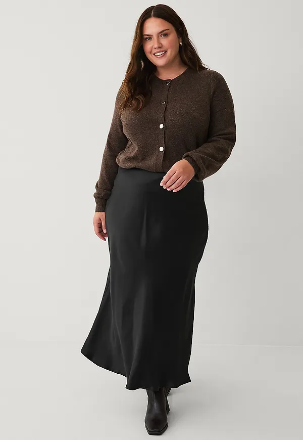 Zizzi - Maxikjol caMinela Satin - Svart