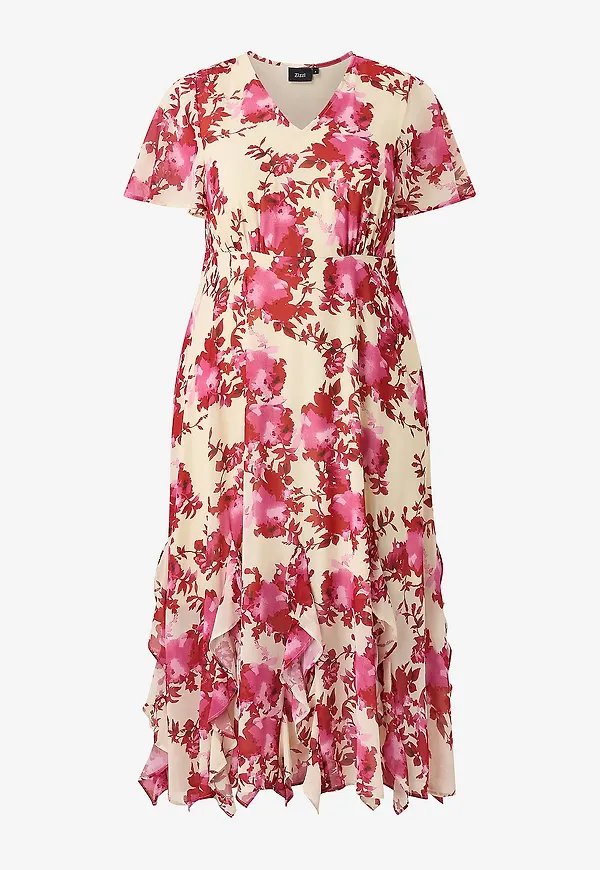 Zizzi - Maxiklänning mBeatrise S/S Midi - Rosa