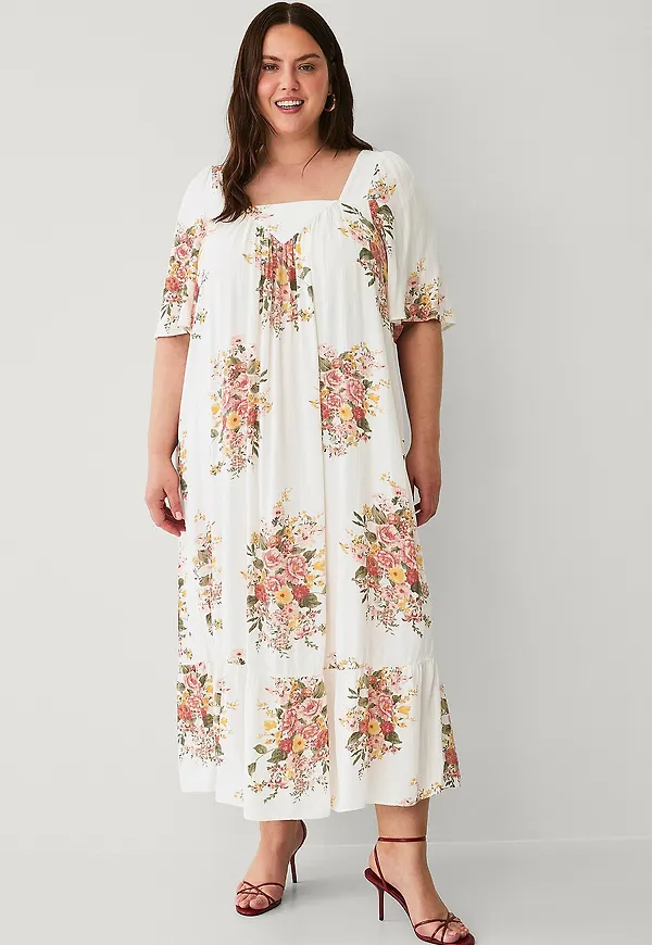 Zizzi - Maxiklänning mRosan S/S Ankel - Vit