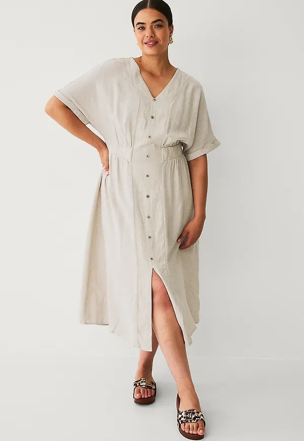 Zizzi - Maxiklänning vLina Midi Dress - Beige