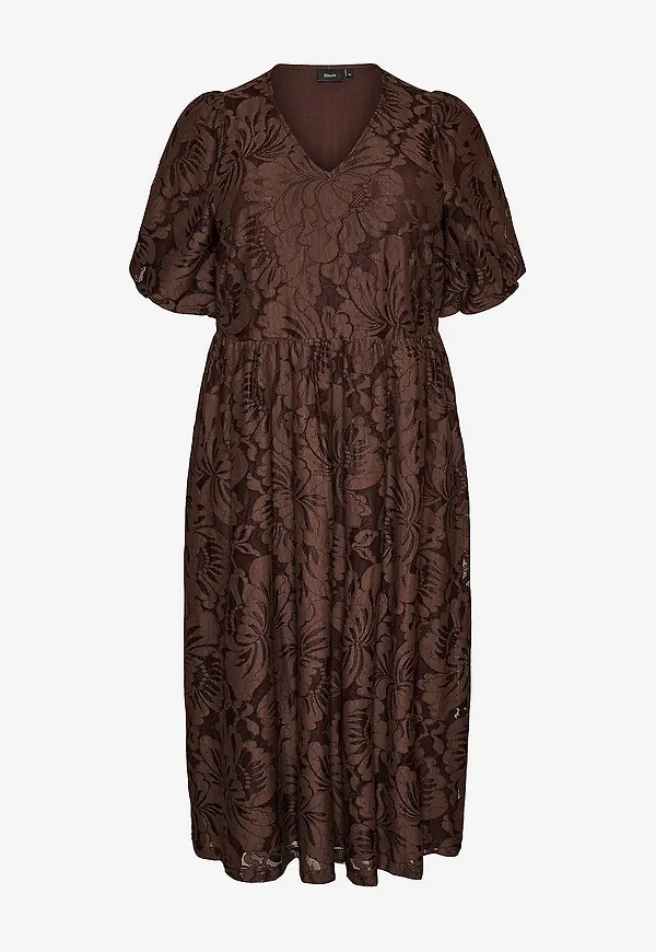 Zizzi - Maxiklänning Maria, S/S, Midi Dress - Brun