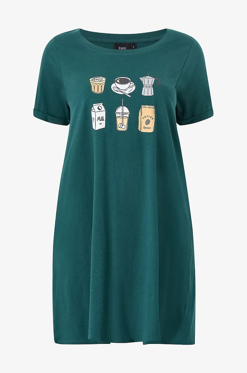 Zizzi - Nattlinne mAlly S/S Abk Dress - Grön