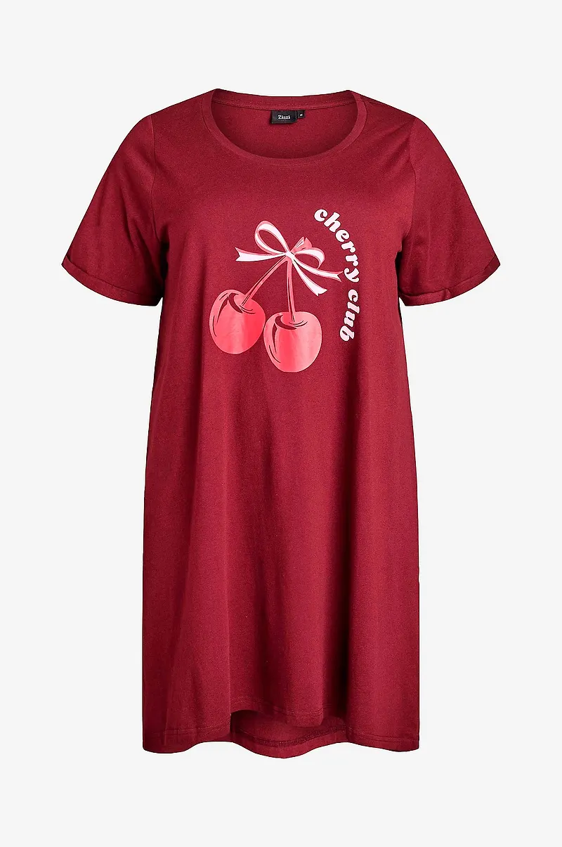 Zizzi - Nattlinne mAlly S/S Abk Dress - Röd