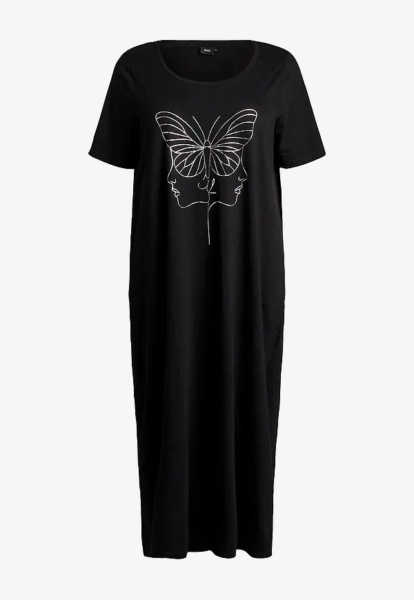 Zizzi - Nattlinne mAlly S/S - Svart