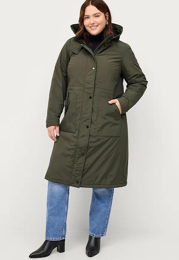 Zizzi - Parkas mZanna L/S Coat - Grön