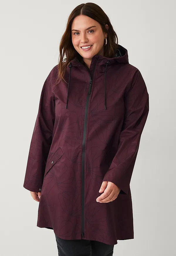 Zizzi - Regnjacka mKlara aop Raincoat - Lila