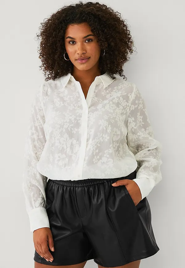 Zizzi - Shorts eAlina Abk PU - Svart