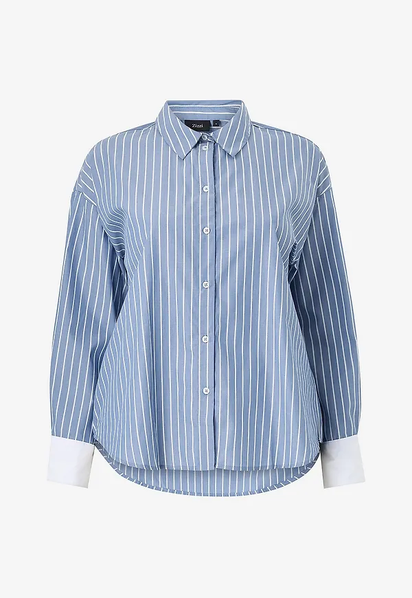 Zizzi - Skjorta mMina L/S - Blå
