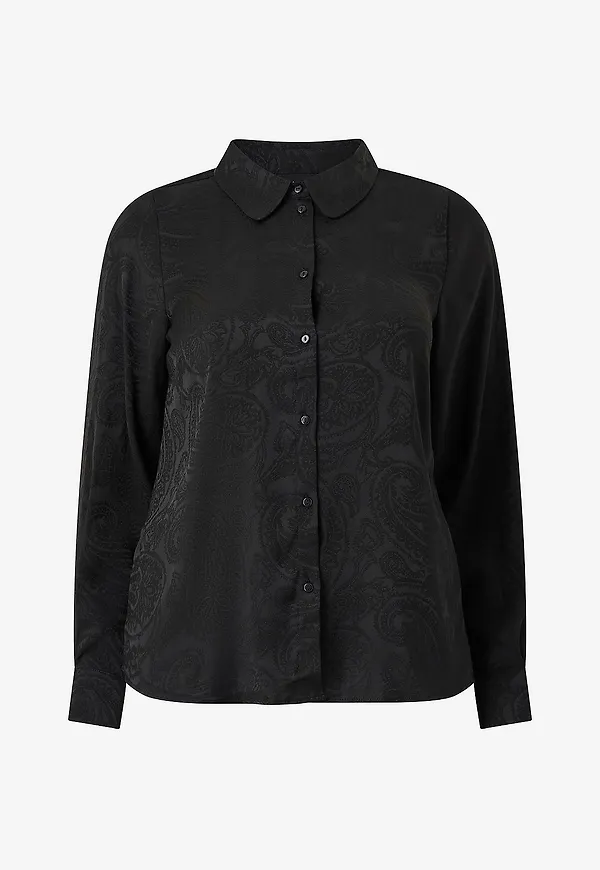 Zizzi - Skjorta mPatricia L/S - Svart