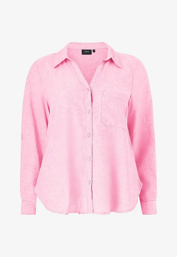 Zizzi - Skjorta vLina 3/4 - Rosa