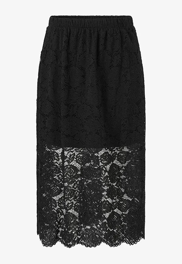 Zizzi - Spetskjol mMonika - Svart