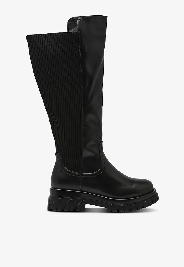 Zizzi - Stövlar fChantal Long Boot - Svart