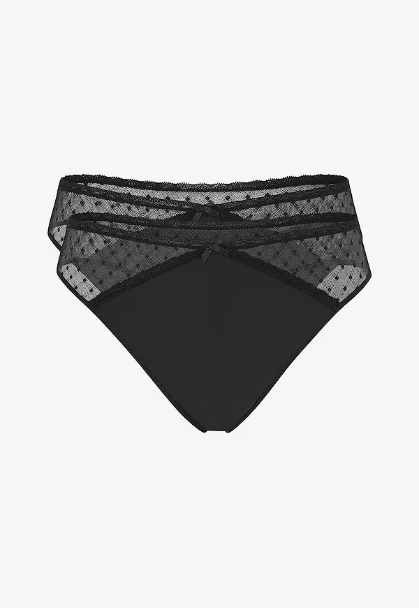 Zizzi - Stringtrosa lHira Rw Thong 2-pack - Svart
