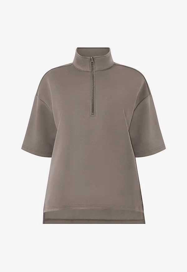 Zizzi - Sweatshirt caKatalina 1/2 Zip - Brun