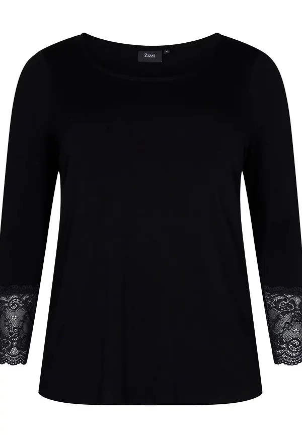 Zizzi T-shirt 'EHUILI' svart