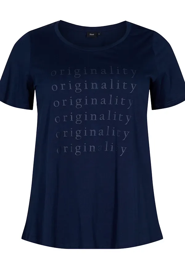 Zizzi T-shirt 'Tinka' marinblå