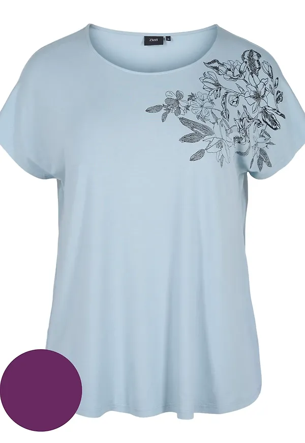 Zizzi T-shirt 'Tora' lila / blandade färger