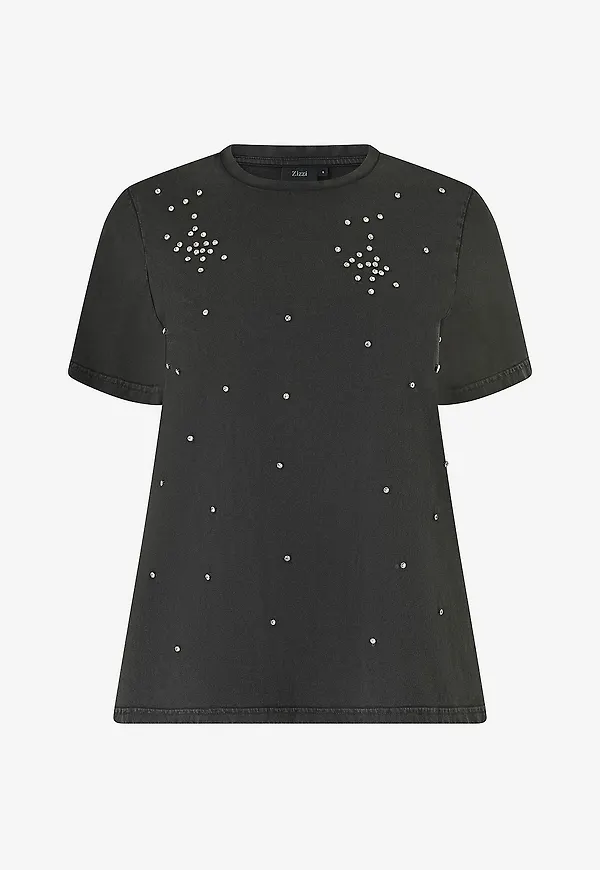 Zizzi - T-shirt mLouise S/S - Grå
