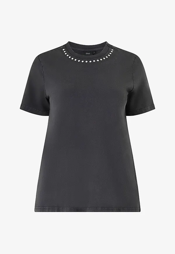 Zizzi - T-shirt mLouise S/S - Grå
