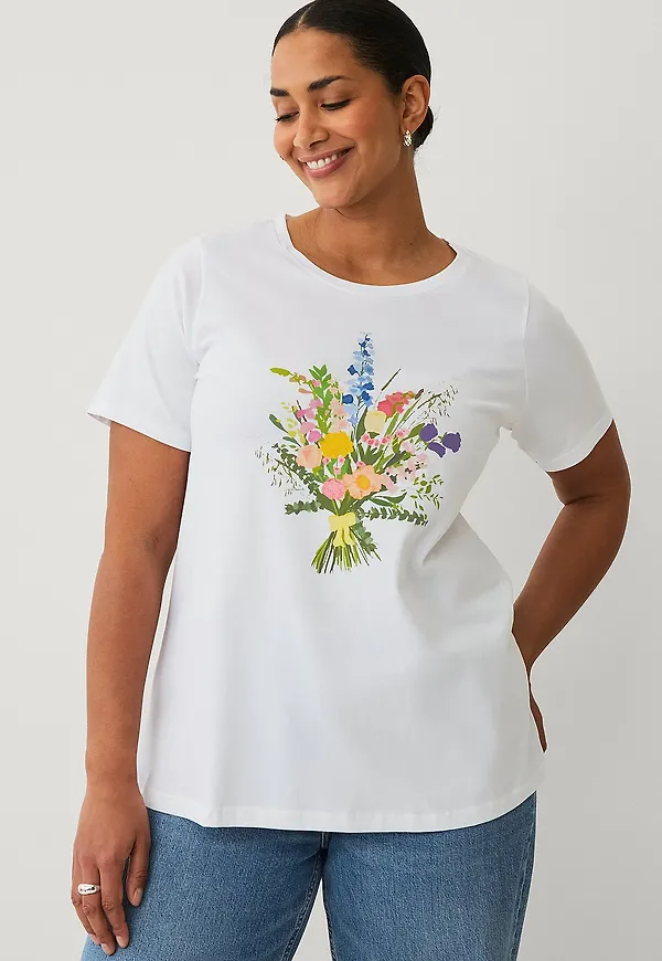 Zizzi - T-shirt vElin S/S Straight Tee - Vit