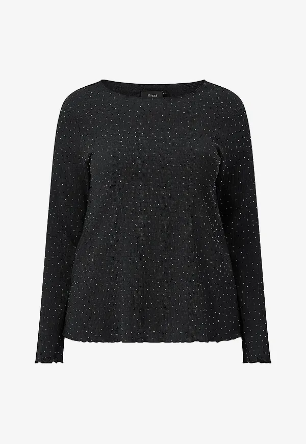 Zizzi - Topp caLaura L/S - Svart