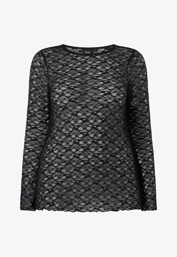 Zizzi - Topp Camai, L/S, Blouse - Svart