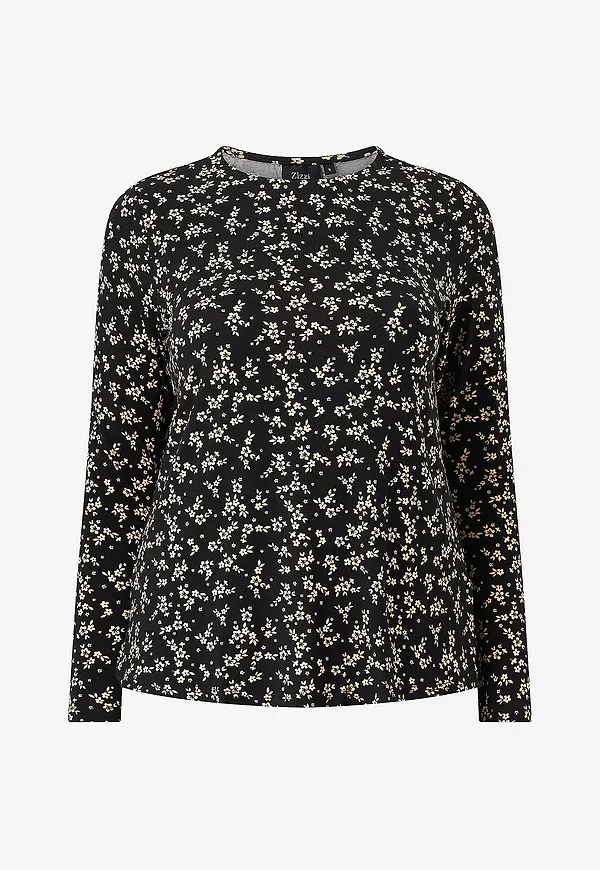 Zizzi - Topp Emina, L/S, Blouse - Svart