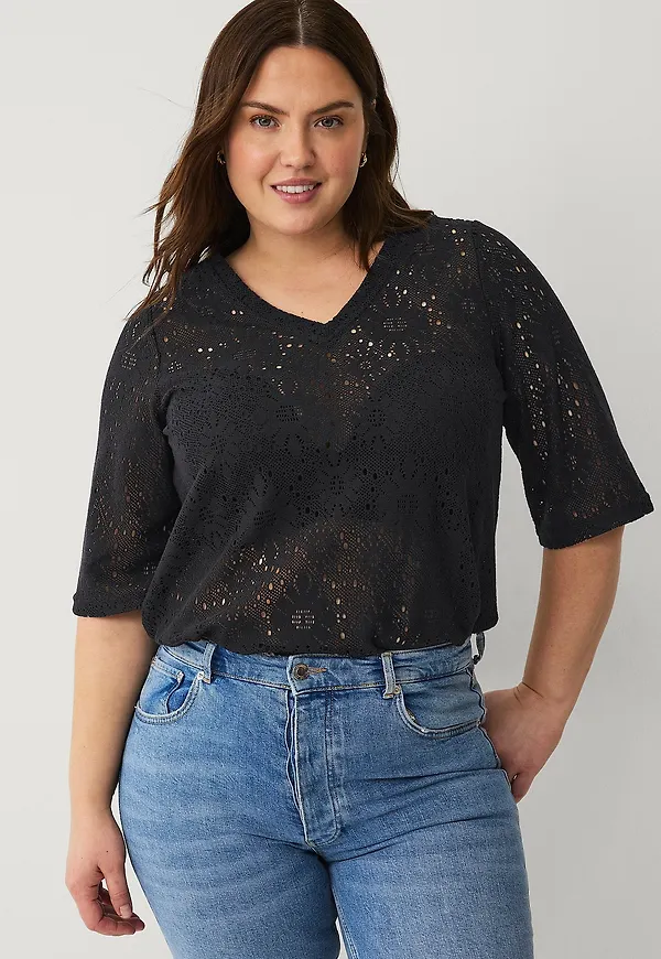 Zizzi - Topp mHitta 1/2 Blouse - Svart