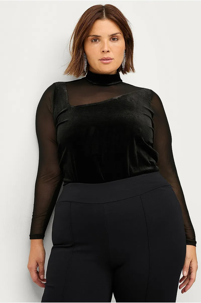 Zizzi - Topp mLivia L/S Top - Svart