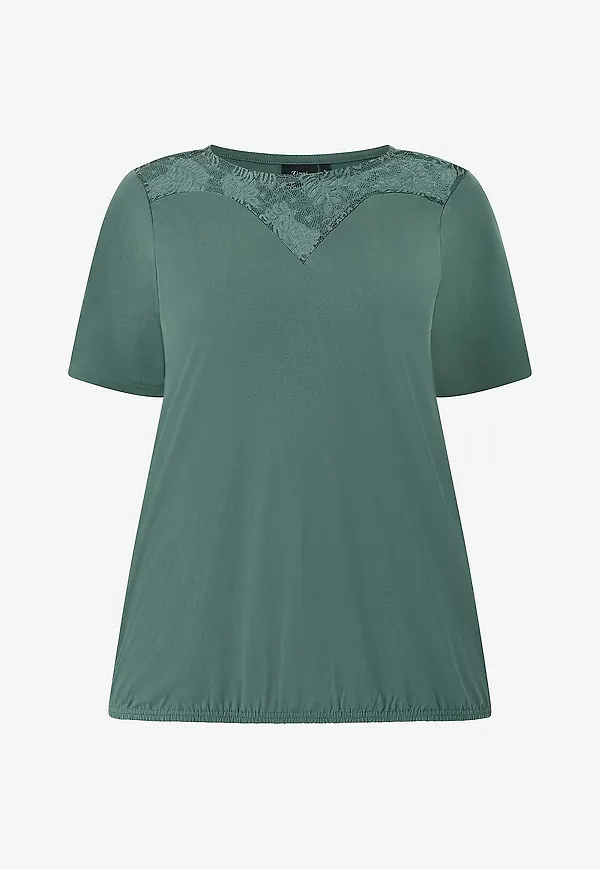 Zizzi - Topp Molika, S/S, Blouse - Grön
