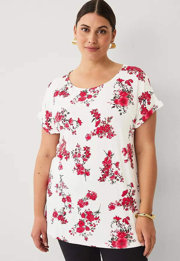 Zizzi - Topp vMalis S/S Tee - Röd