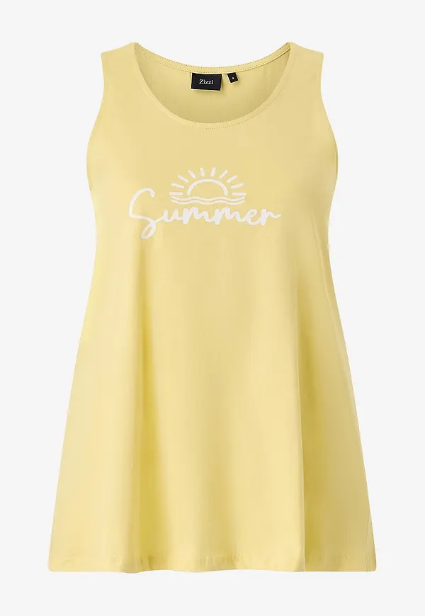 Zizzi - Topp Vmy, S/l, Top - Gul