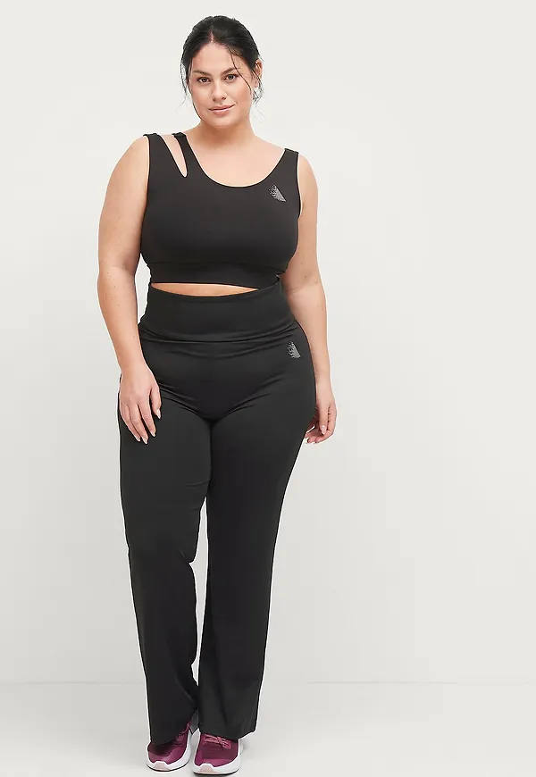 Zizzi - Träningstights aSym Flare Tights - Svart