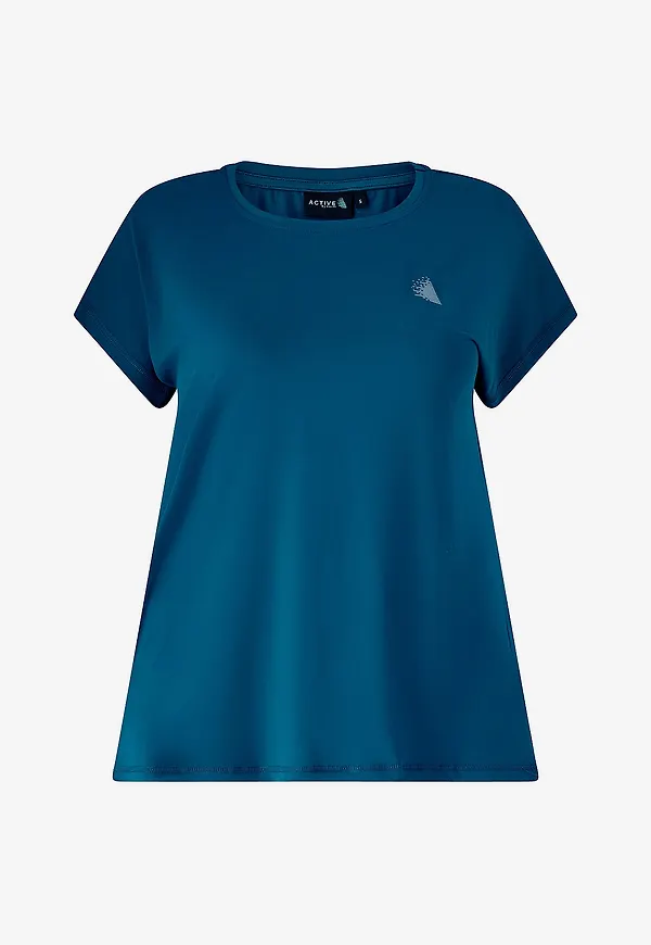 Zizzi - Träningstopp Abasic, O-neck, Tee - Blå