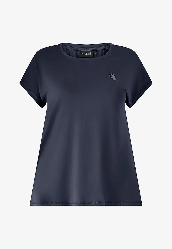 Zizzi - Träningstopp Abasic, O-neck, Tee - Blå