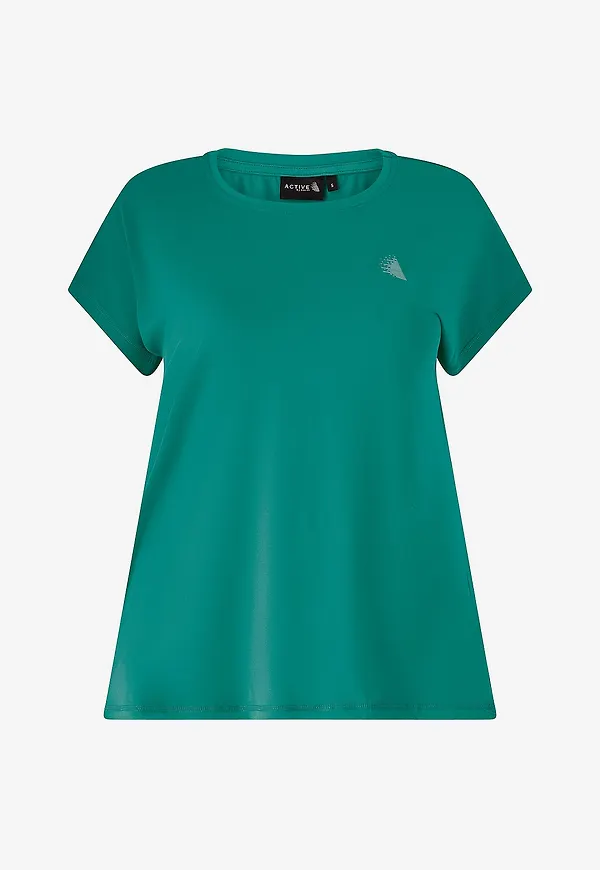 Zizzi - Träningstopp Abasic, O-neck, Tee - Grön