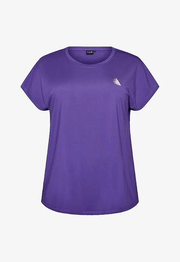 Zizzi - Träningstopp Abasic, O-neck, Tee - Lila
